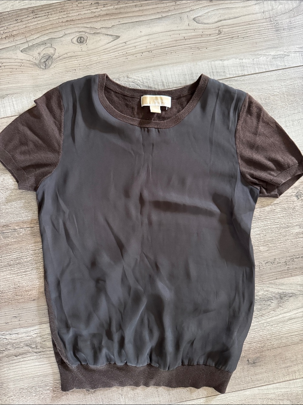 Michael Kors Brown Short Sleeve Sweater/Blouse
